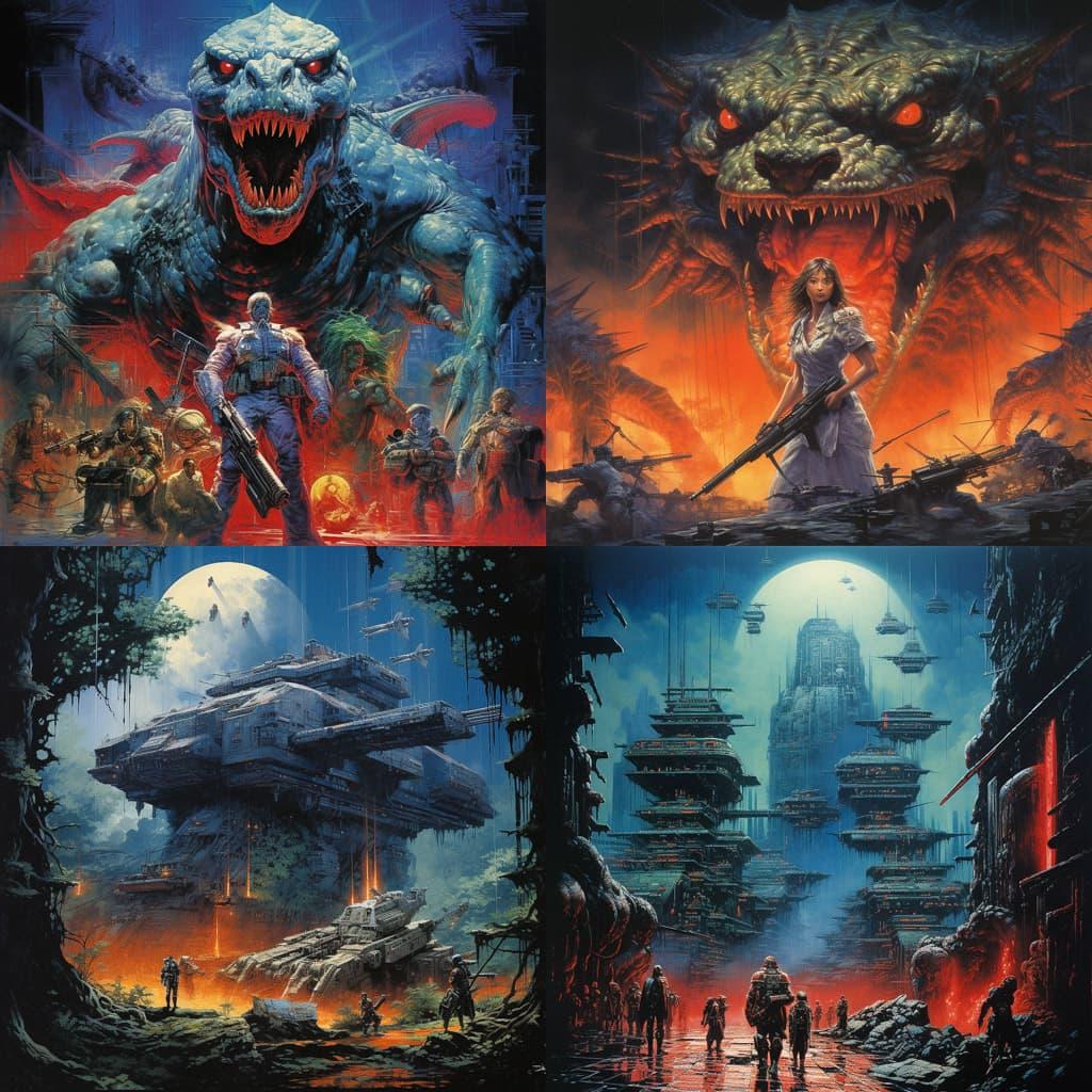Noriyoshi Ohrai style, Midjourney V5.2, render 1 of 4