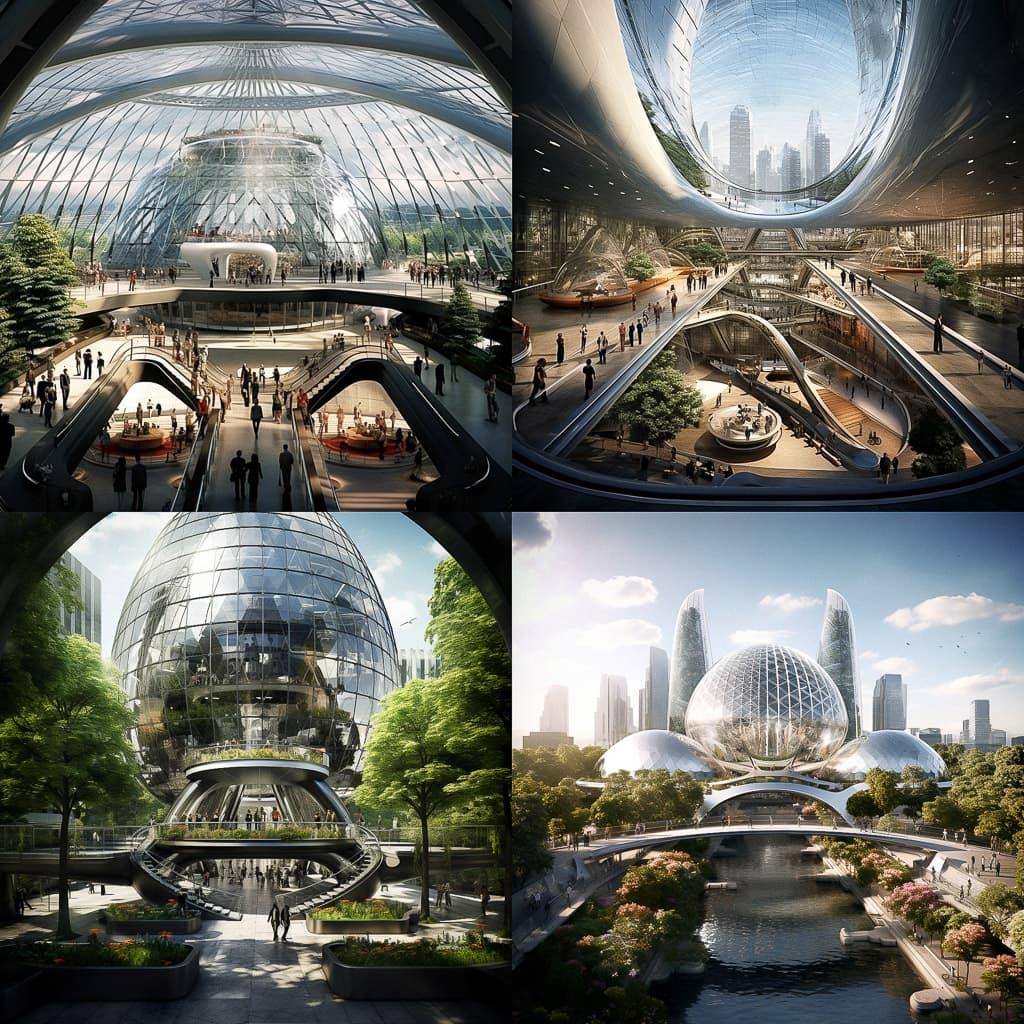 Norman Foster style, Midjourney V5.2, render 1 of 4