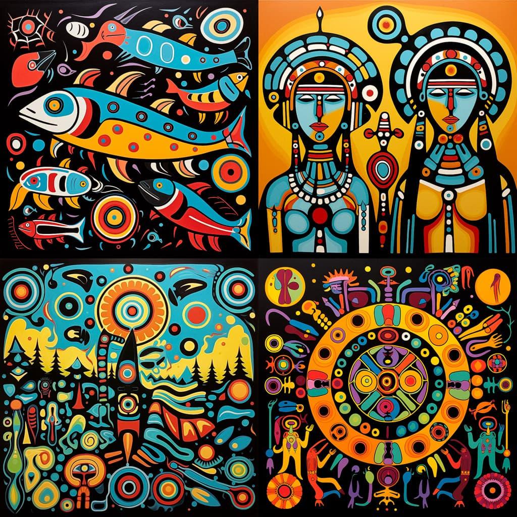 Norval Morrisseau style, Midjourney V5.2, render 1 of 4