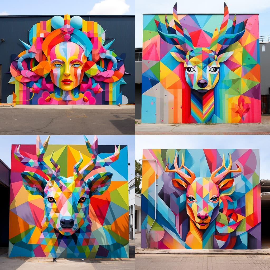 Okuda San Miguel style, Midjourney V5.2, render 1 of 4