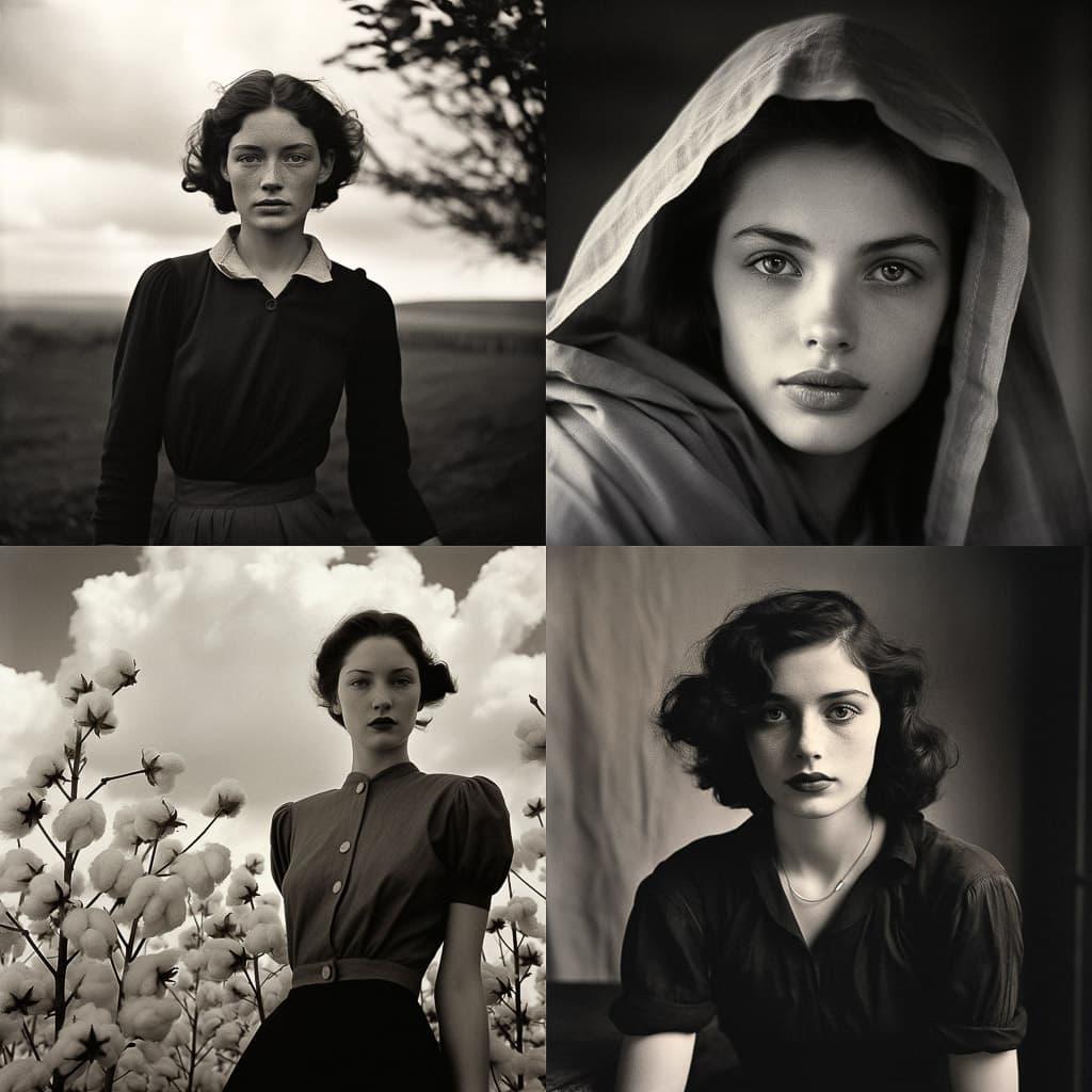 Olive Cotton style, Midjourney V5.2, render 1 of 4