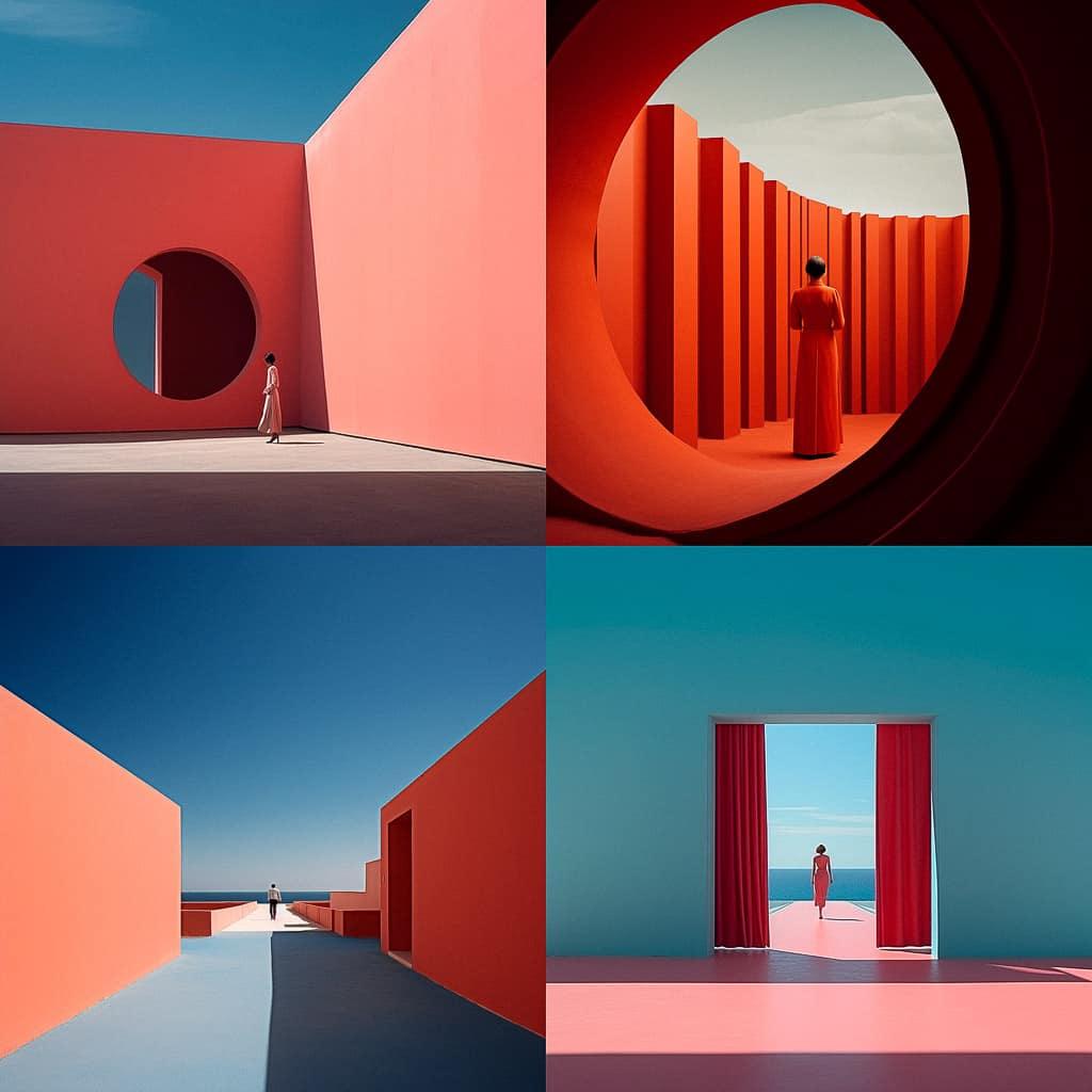 Olivier Mosset style, Midjourney V5.2, render 1 of 4
