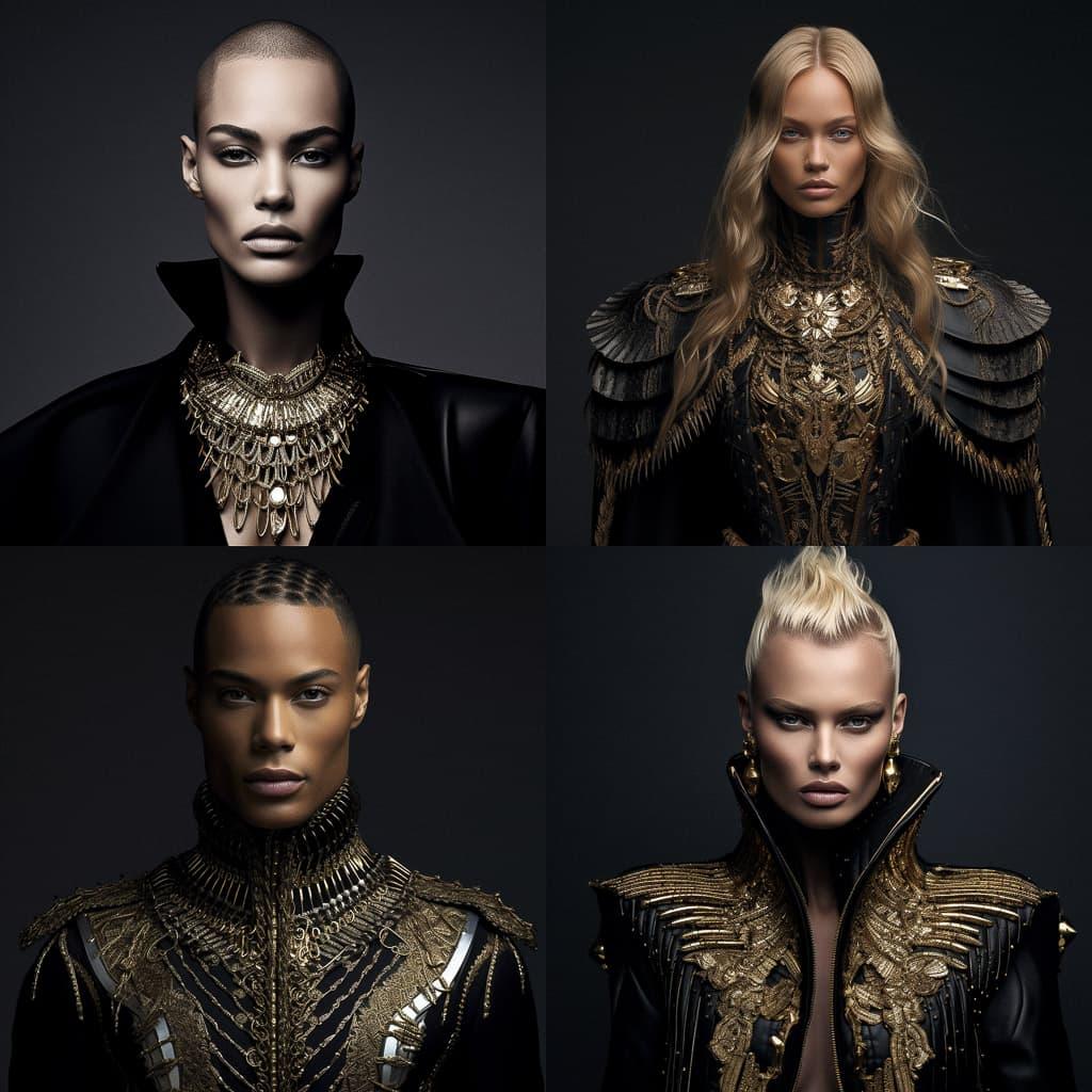 Olivier Rousteing style, Midjourney V5.2, render 1 of 4