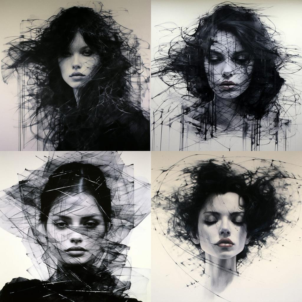 Omar Galliani style, Midjourney V5.2, render 1 of 4
