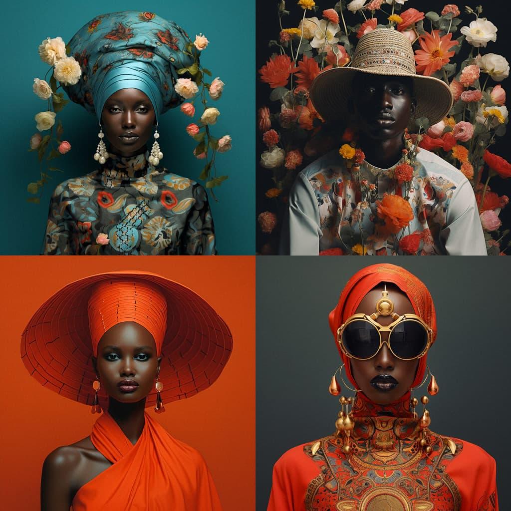 Omar Victor Diop style, Midjourney V5.2, render 1 of 4