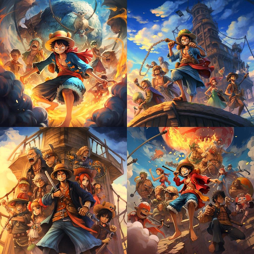 One Piece style, Midjourney V5.2, render 1 of 4