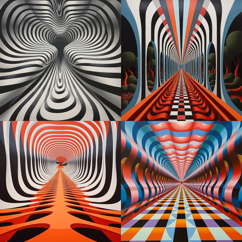 Op art style, Midjourney V5.2, render 1 of 4