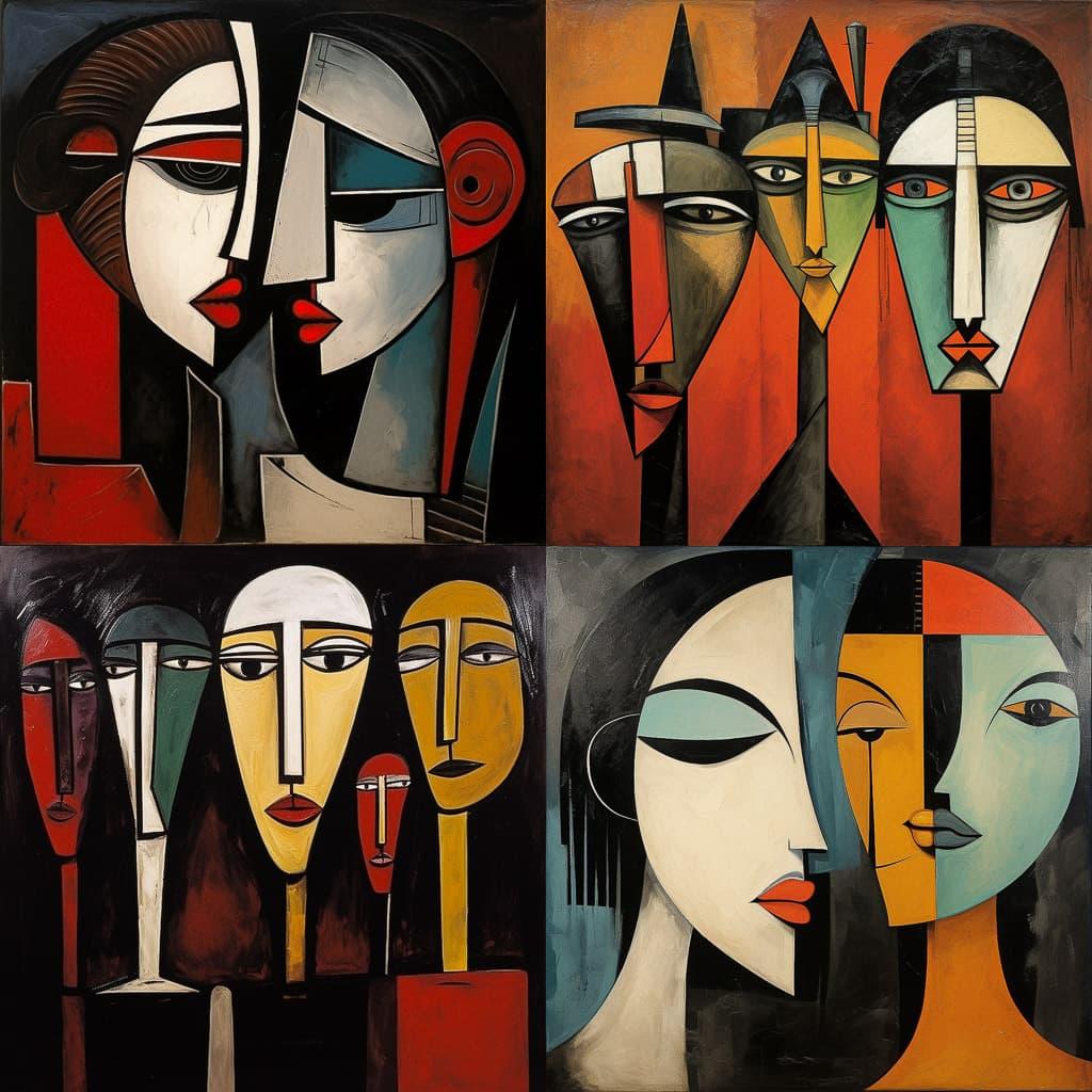 Oswaldo Guayasamin style, Midjourney V5.2, render 1 of 4