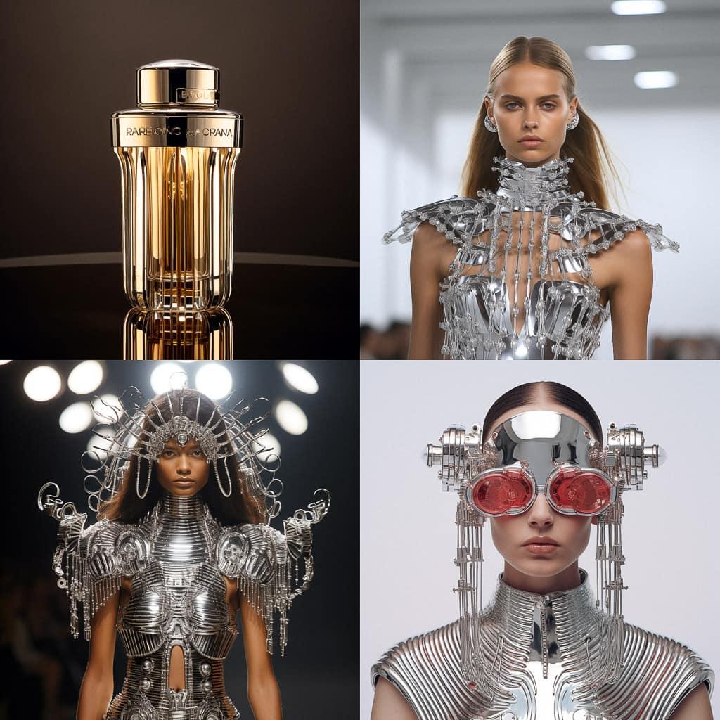 Paco Rabanne style, Midjourney V5.2, render 1 of 4
