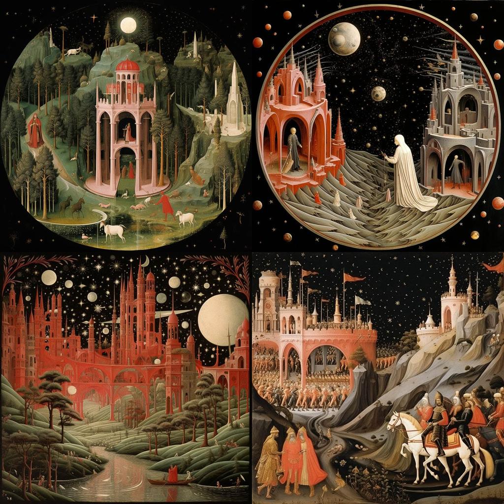 Paolo Uccello style, Midjourney V5.2, render 1 of 4