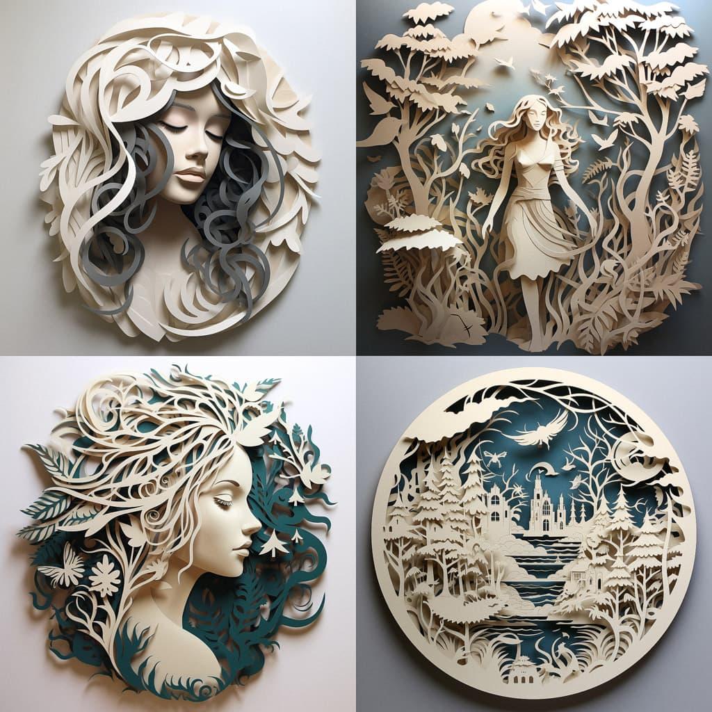 Paper cutout style, Midjourney V5.2, render 1 of 4