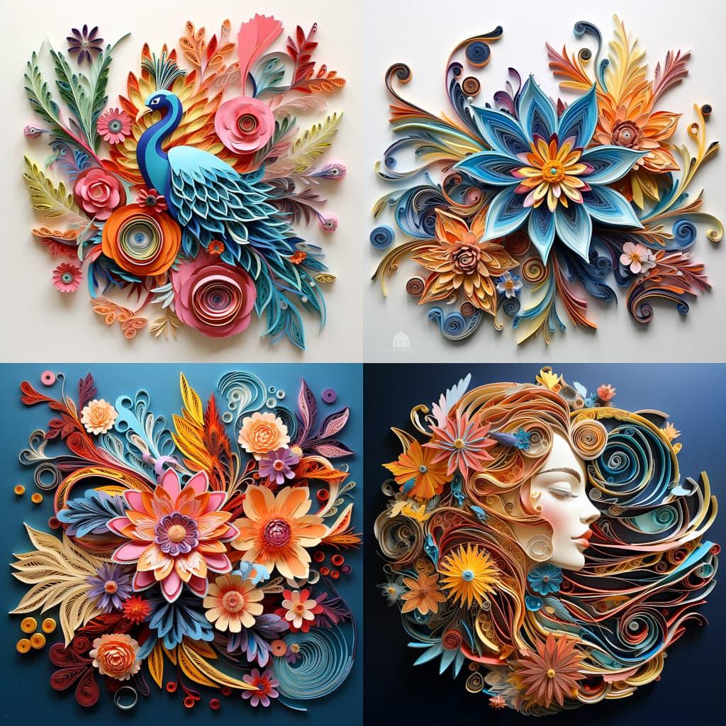 Paper quilling style, Midjourney V5.2, render 1 of 4