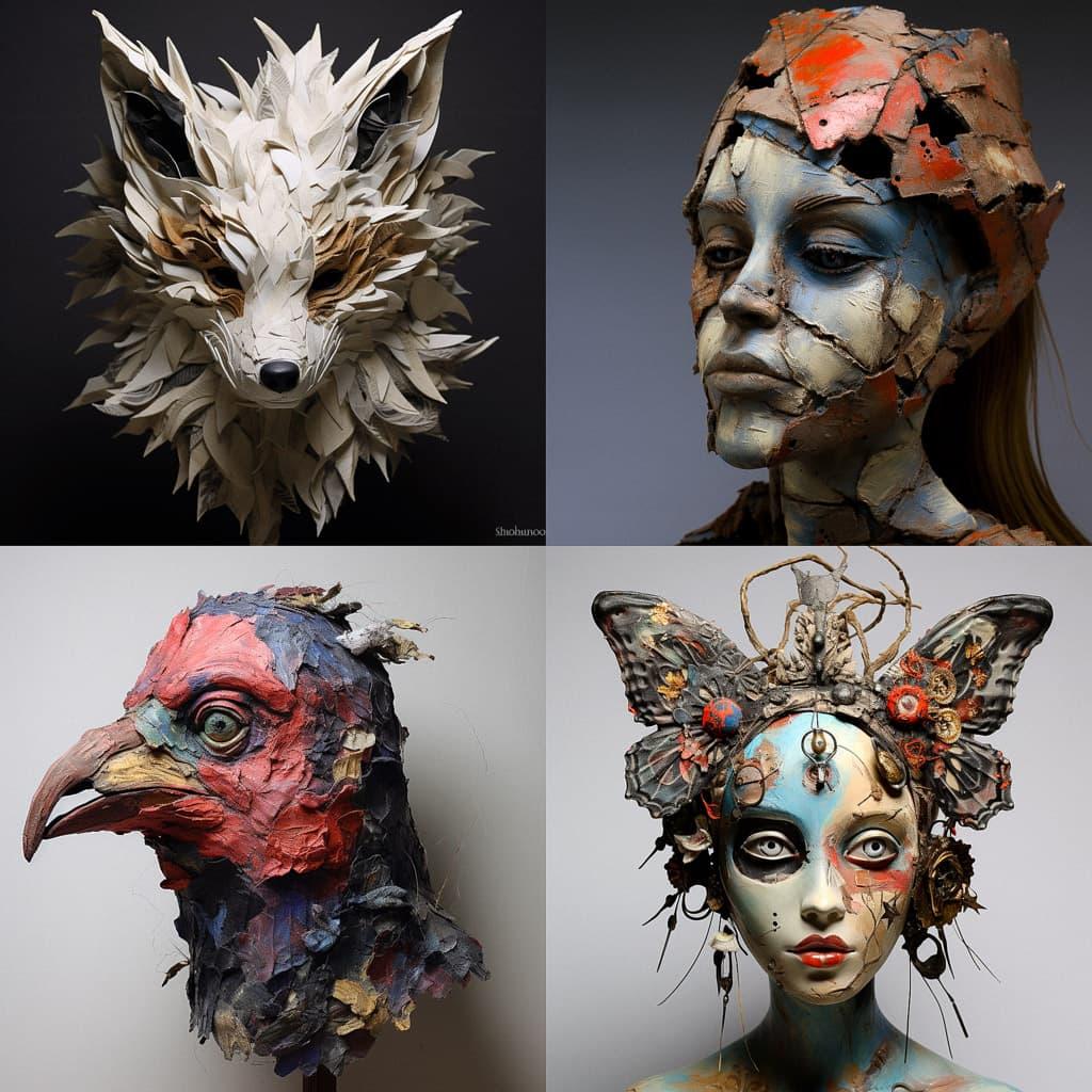 Papier-mache style, Midjourney V5.2, render 1 of 4