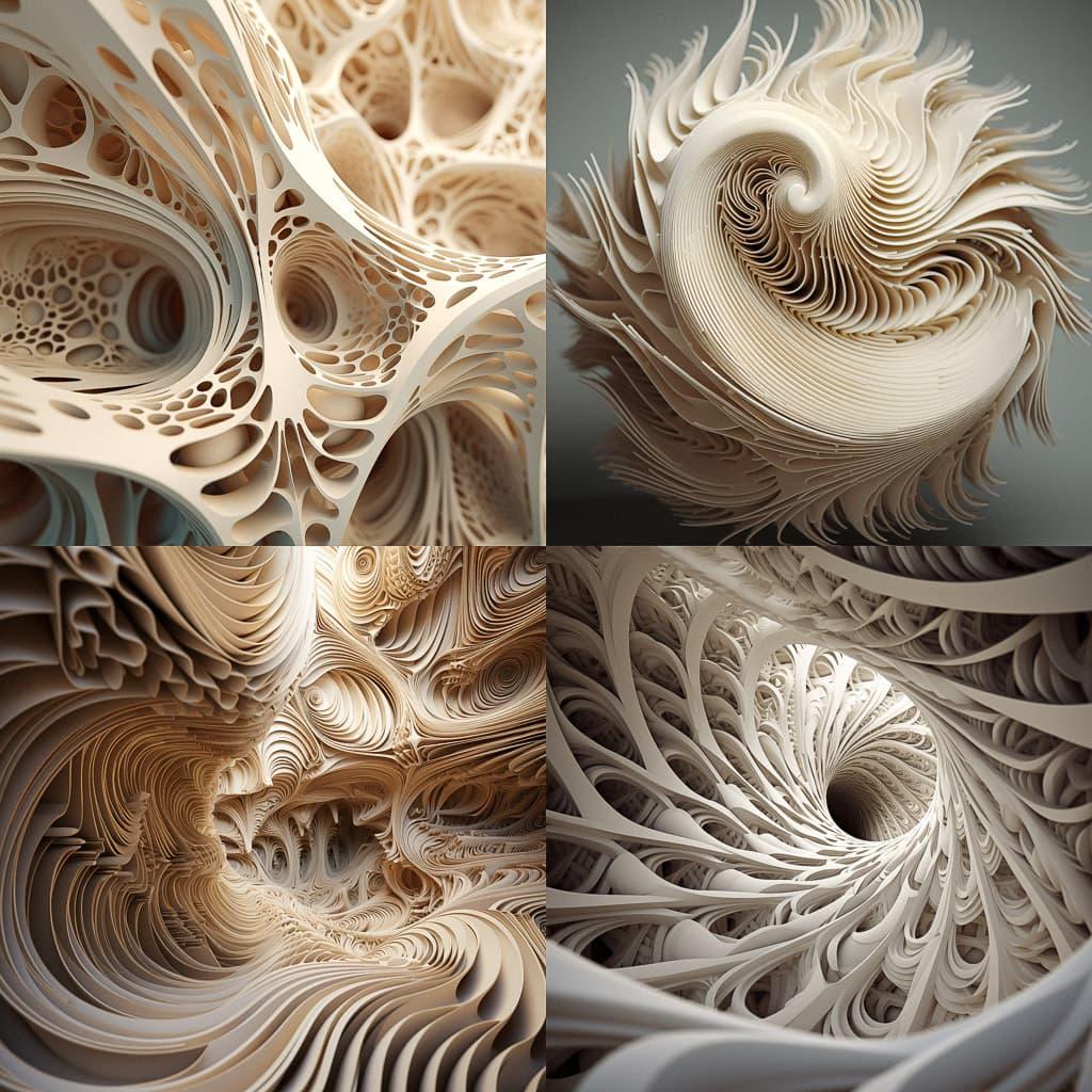Parametric art style, Midjourney V5.2, render 1 of 4