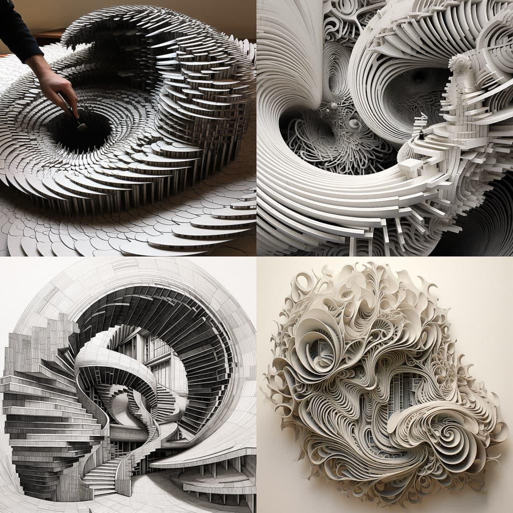 Parametric drawing style, Midjourney V5.2, render 1 of 4