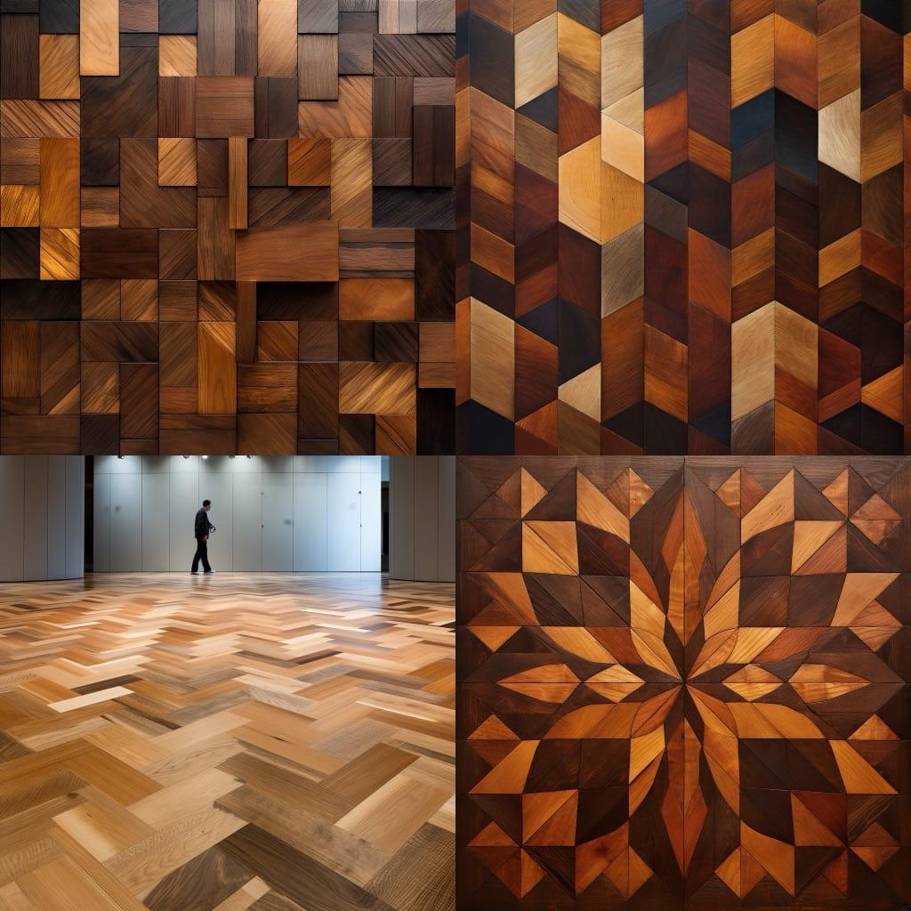Parquetry style, Midjourney V5.2, render 1 of 4