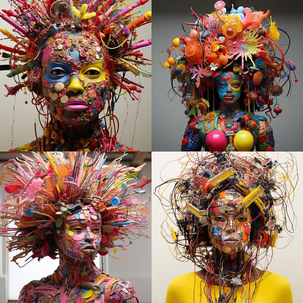 Pascale Marthine Tayou style, Midjourney V5.2, render 1 of 4