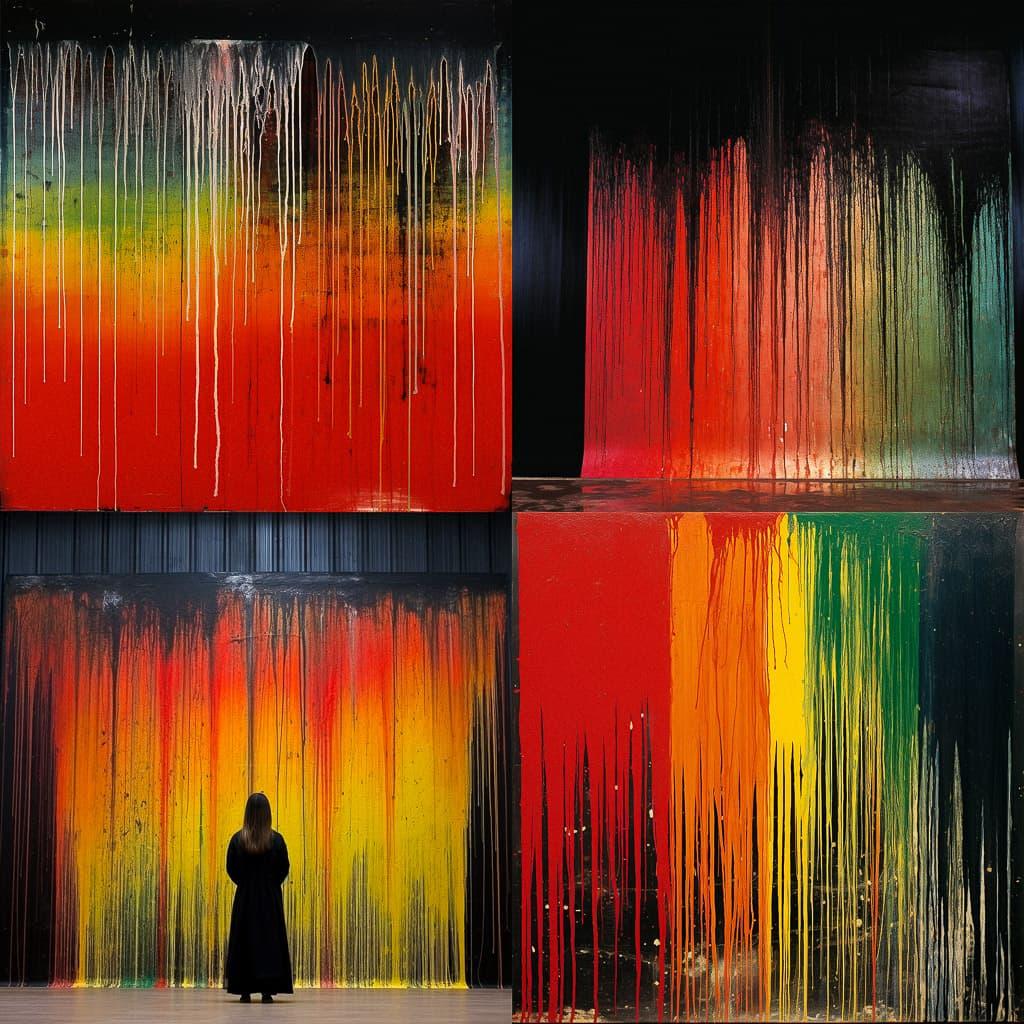 Pat Steir style, Midjourney V5.2, render 1 of 4