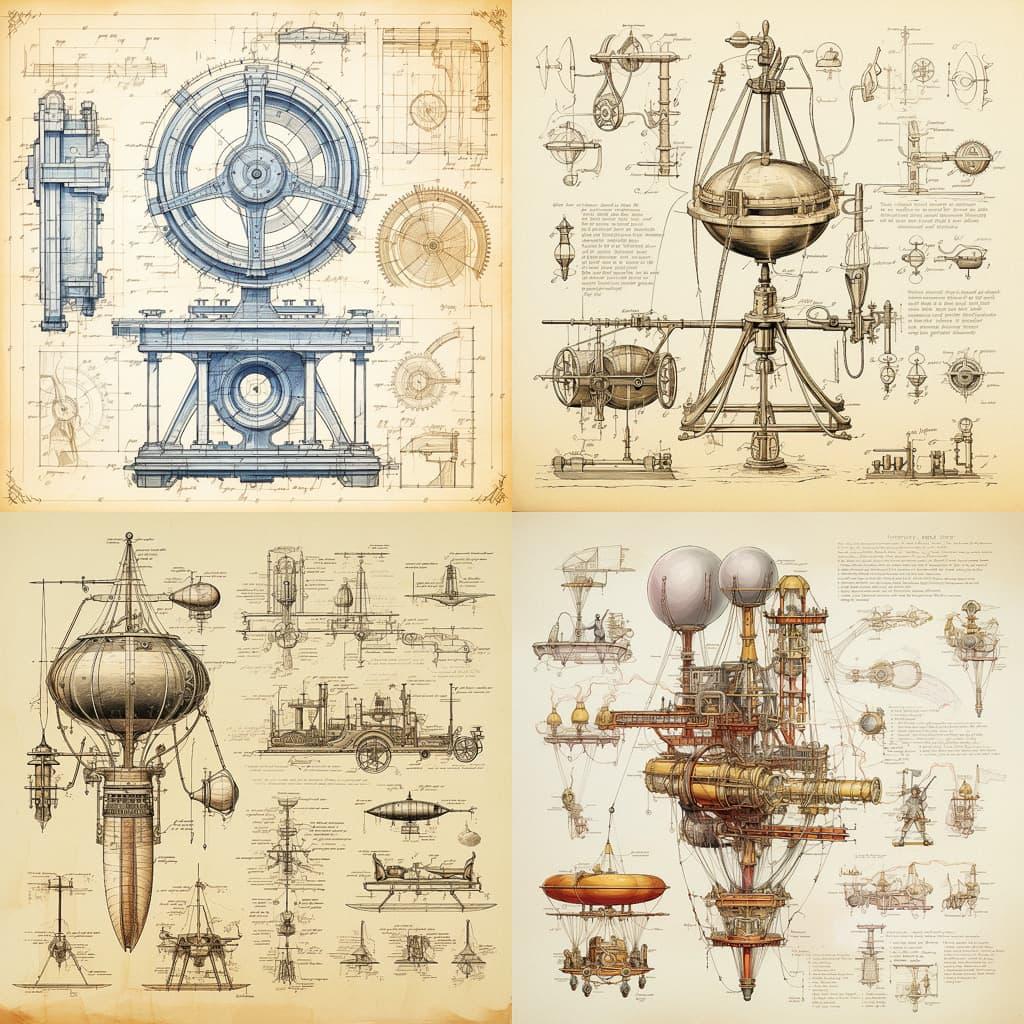 Patent drawing style, Midjourney V5.2, render 1 of 4