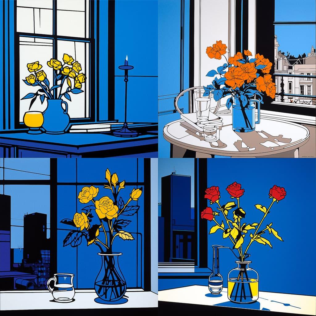 Patrick Caulfield style, Midjourney V5.2, render 1 of 4