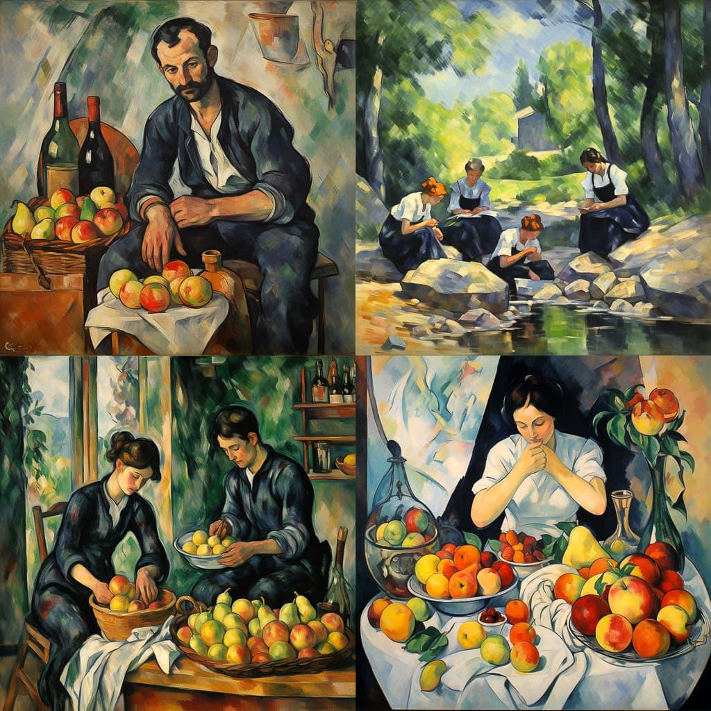 Paul Cezanne style, Midjourney V5.2, render 1 of 4