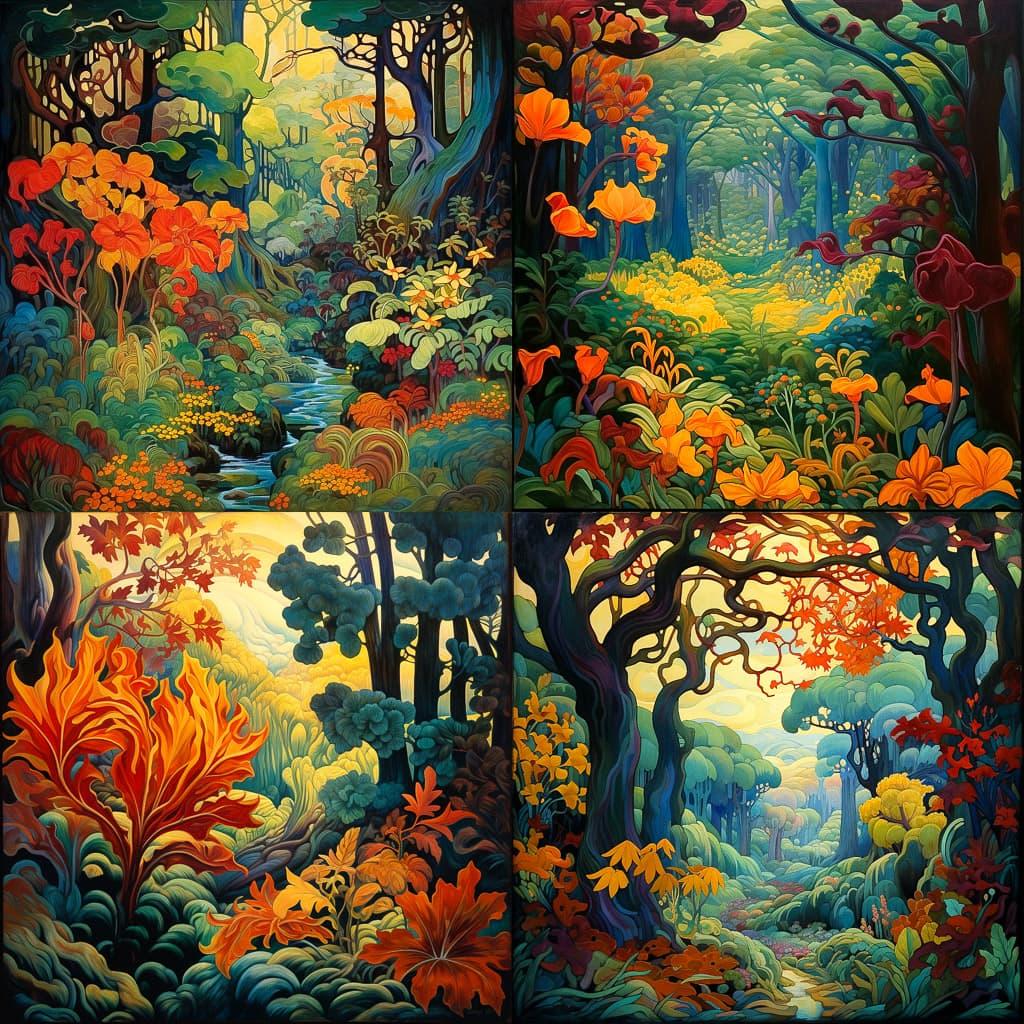 Paul Ranson style, Midjourney V5.2, render 1 of 4