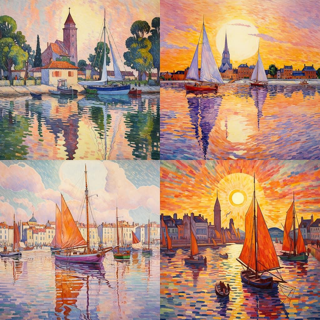 Paul Signac style, Midjourney V5.2, render 1 of 4