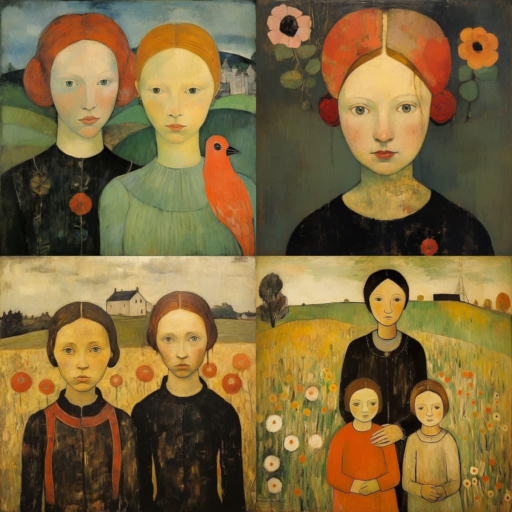 Paula Modersohn-Becker style, Midjourney V5.2, render 1 of 4