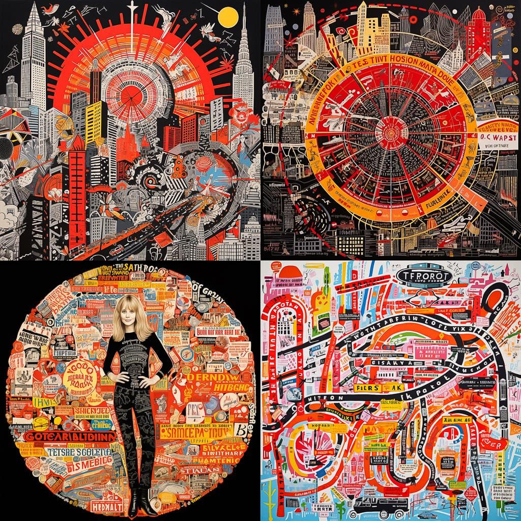 Paula Scher style, Midjourney V5.2, render 1 of 4