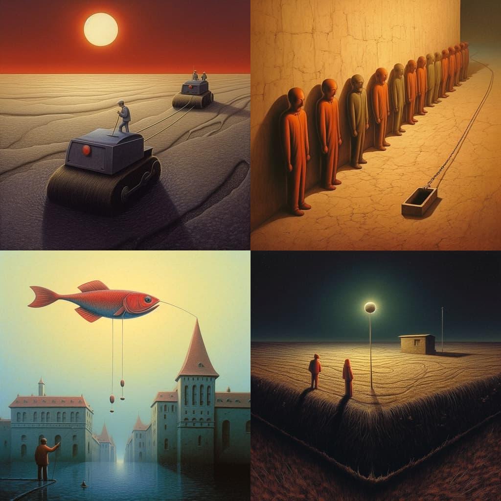 Pawel Kuczynski style, Midjourney V5.2, render 1 of 4