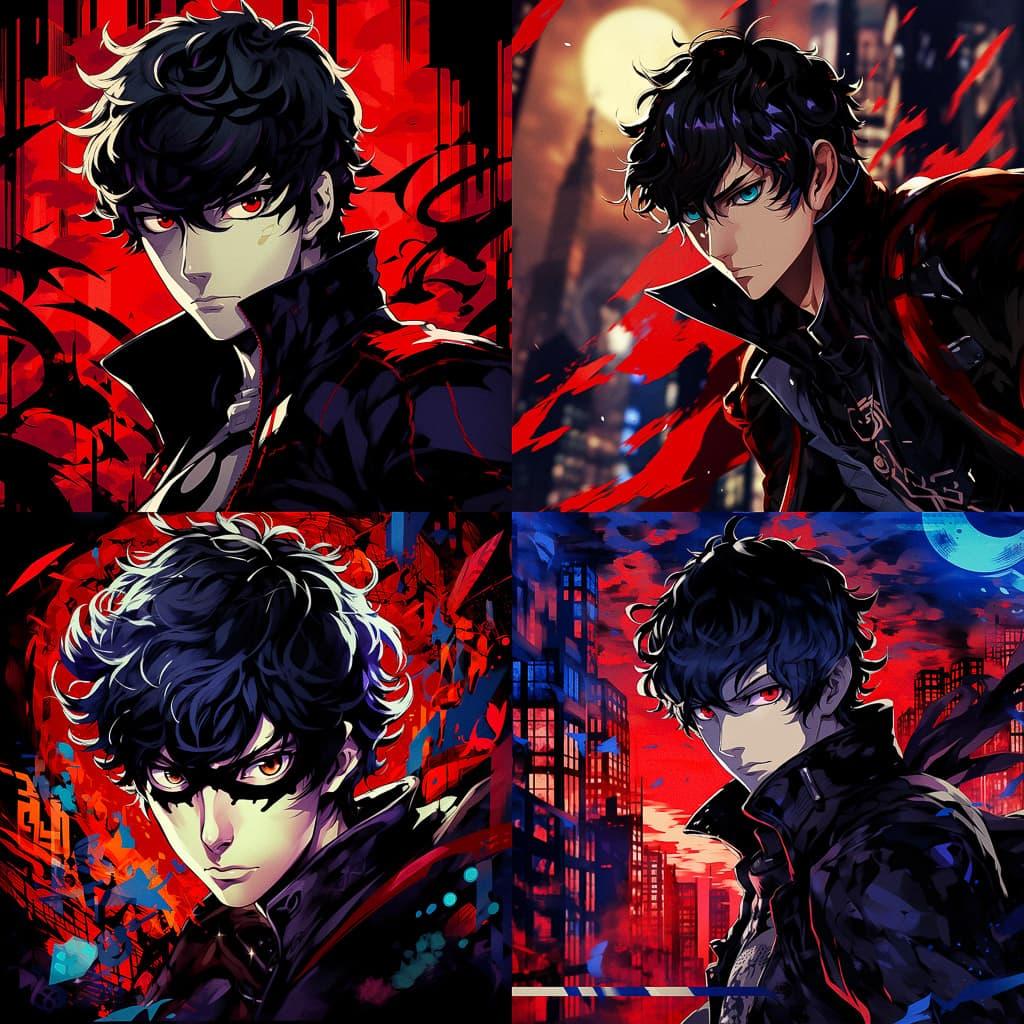 Persona 5 Strikers style, Midjourney V5.2, render 1 of 4