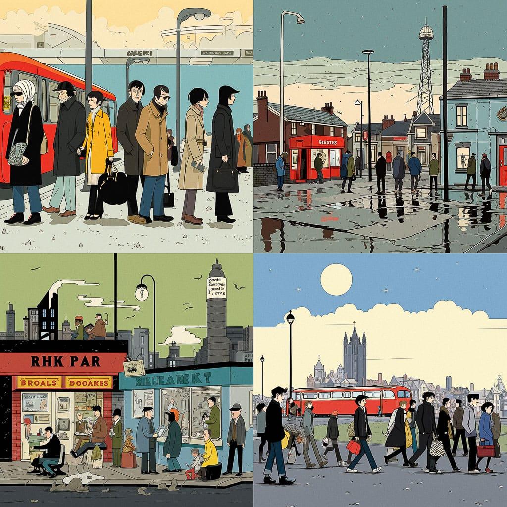 Pete McKee style, Midjourney V5.2, render 1 of 4