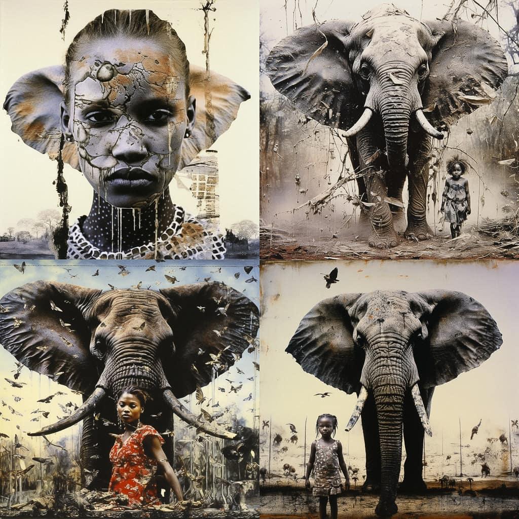 Peter Beard style, Midjourney V5.2, render 1 of 4