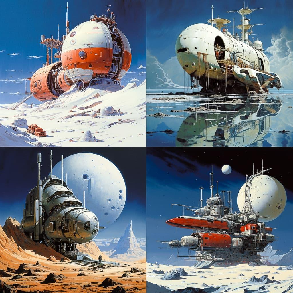 Peter Elson style, Midjourney V5.2, render 1 of 4