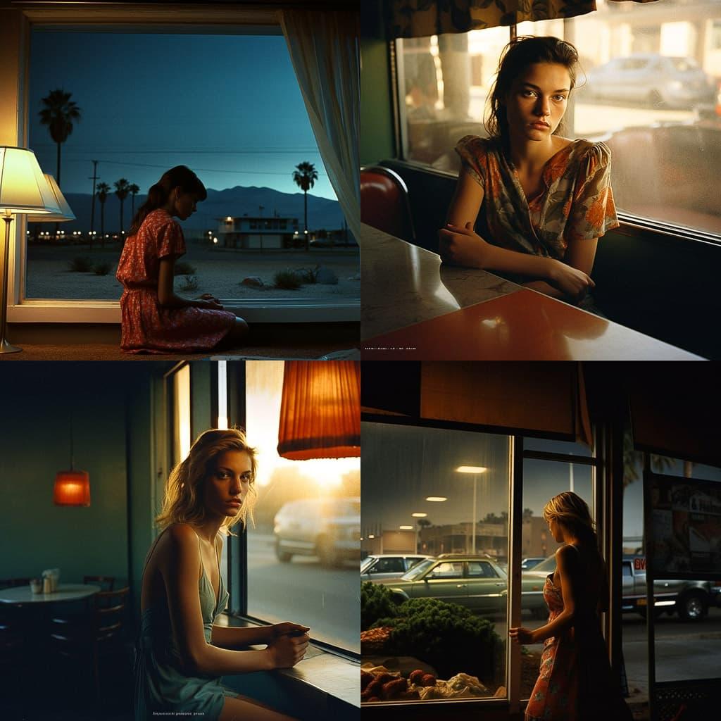 Philip-Lorca diCorcia style, Midjourney V5.2, render 1 of 4