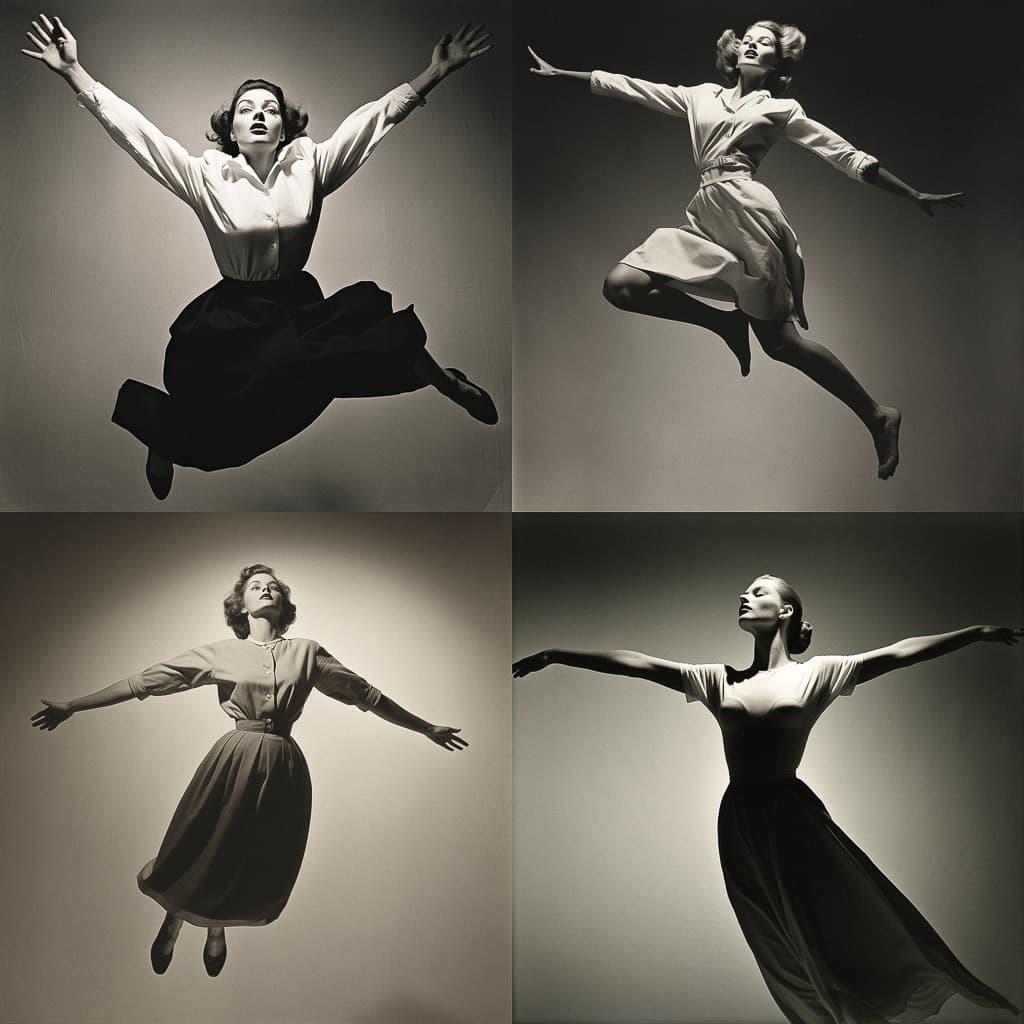Philippe Halsman style, Midjourney V5.2, render 1 of 4