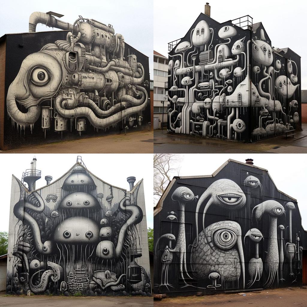 Phlegm style, Midjourney V5.2, render 1 of 4