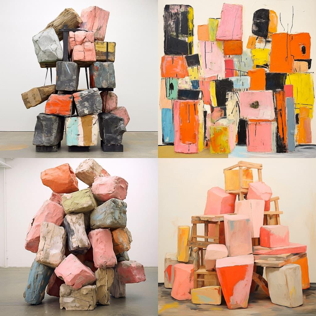 Phyllida Barlow style, Midjourney V5.2, render 1 of 4