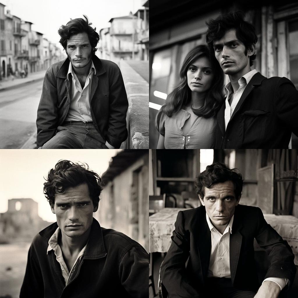 Pier Paolo Pasolini style, Midjourney V5.2, render 1 of 4