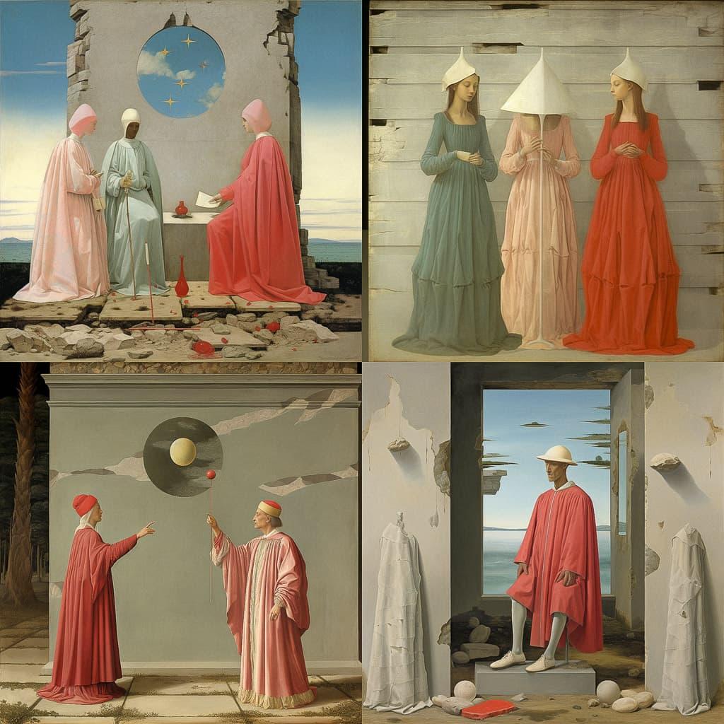Piero della Francesca style, Midjourney V5.2, render 1 of 4