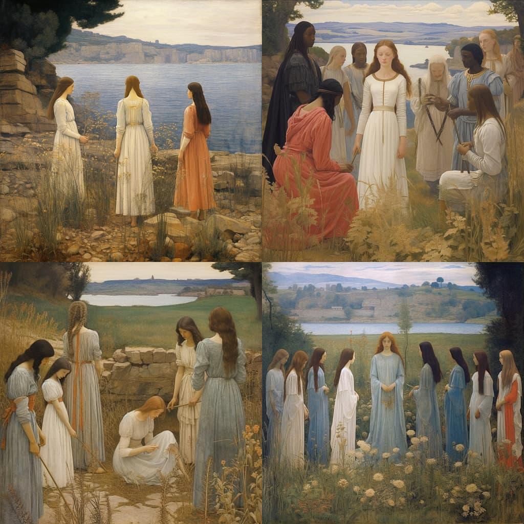 Pierre Puvis de Chavannes style, Midjourney V5.2, render 1 of 4