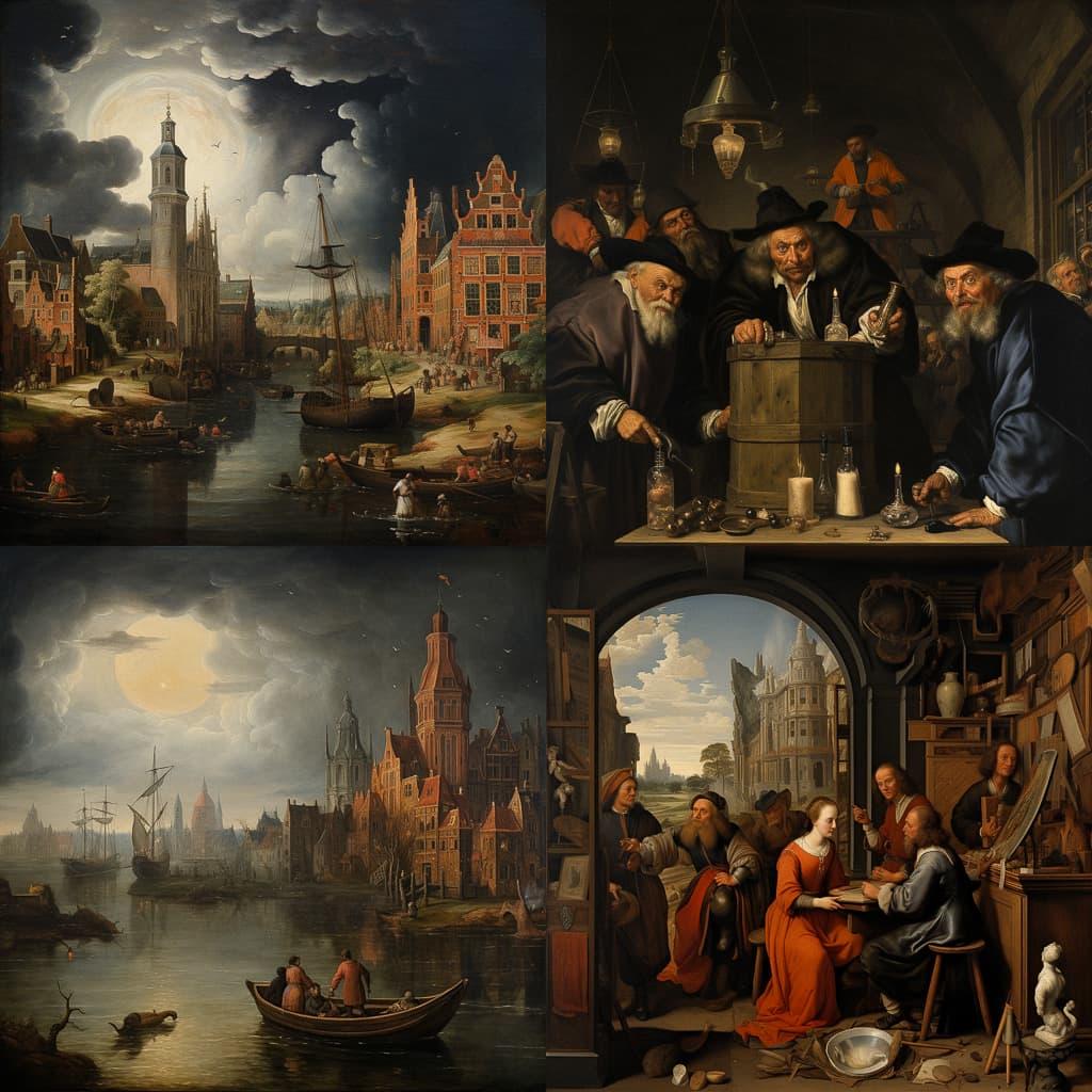 Pieter-Jansz van Asch style, Midjourney V5.2, render 1 of 4