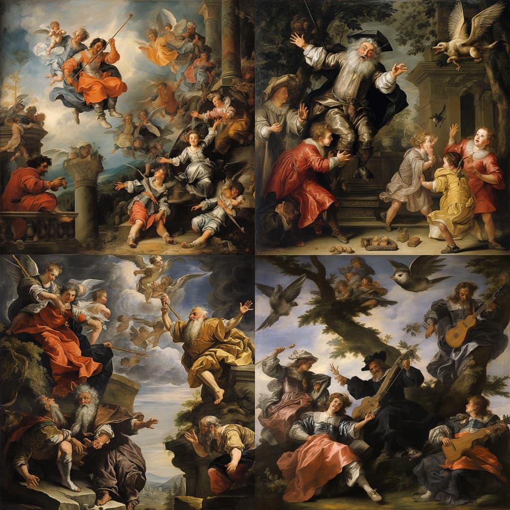 Pietro da Cortona style, Midjourney V5.2, render 1 of 4