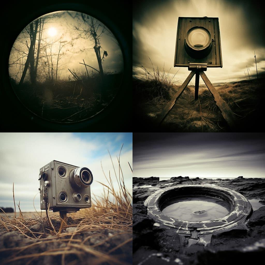 Pinhole lens style, Midjourney V5.2, render 1 of 4