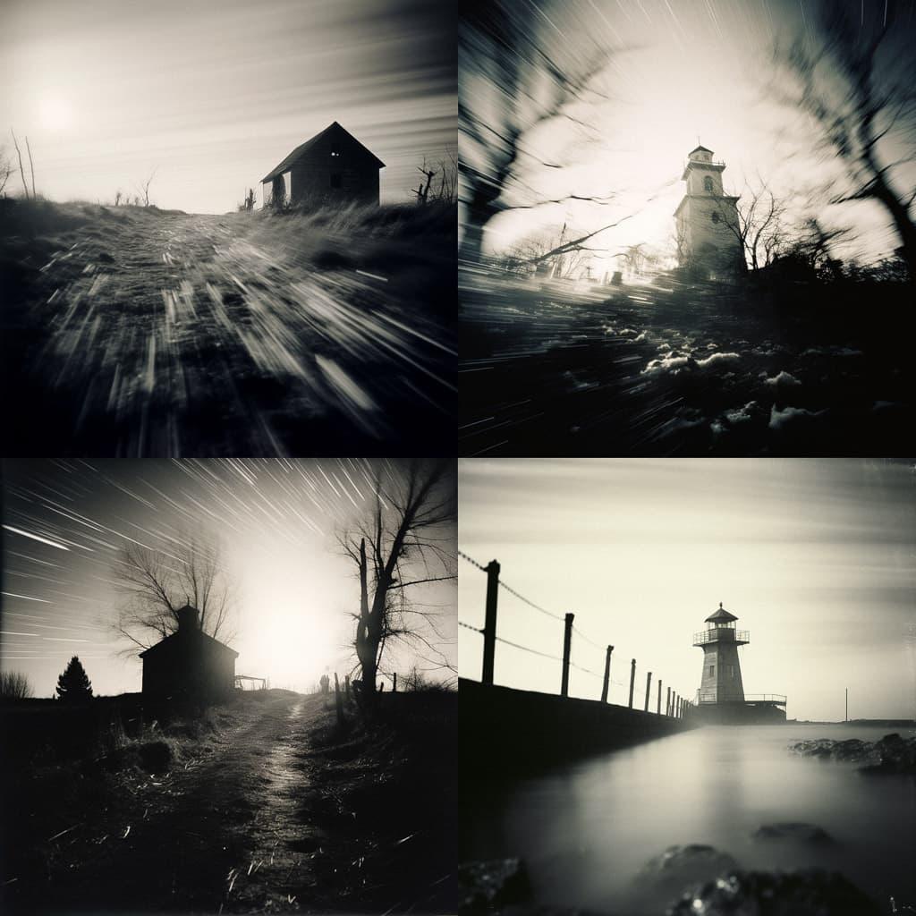Pinhole photography style, Midjourney V5.2, render 1 of 4