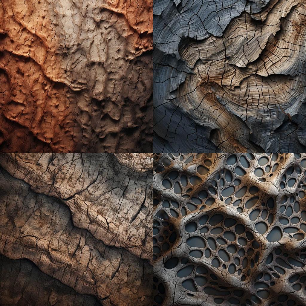 Pitted texture style, Midjourney V5.2, render 1 of 4
