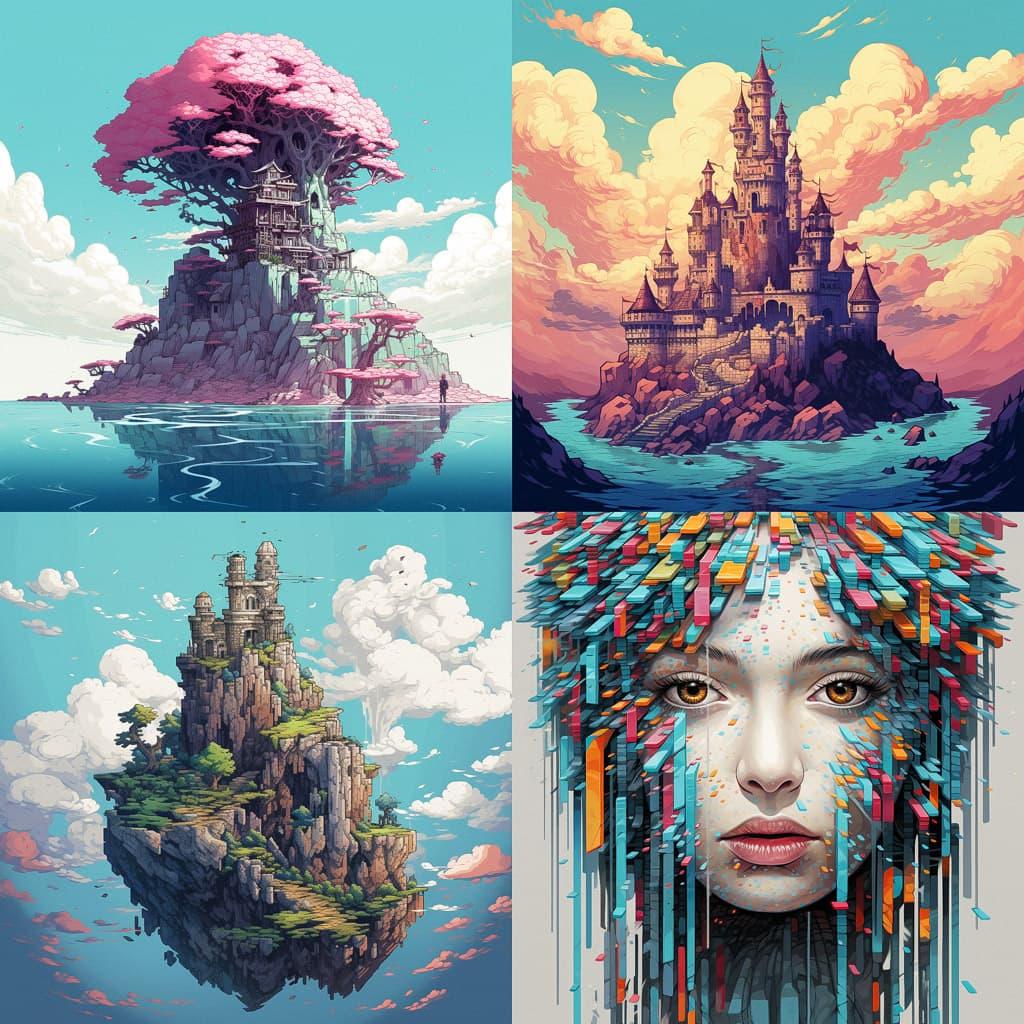 Pixel drawing style, Midjourney V5.2, render 1 of 4