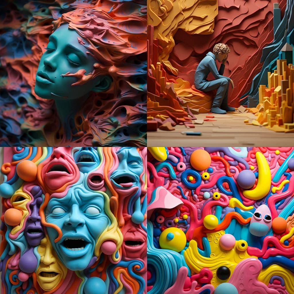 Plasticine style, Midjourney V5.2, render 1 of 4