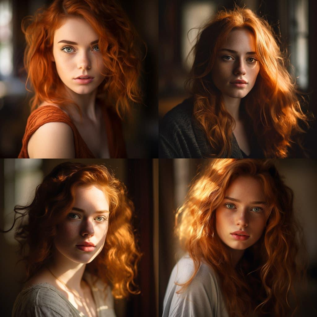 Portrait shot with soft lighting style, Midjourney V5.2, render 1 of 4