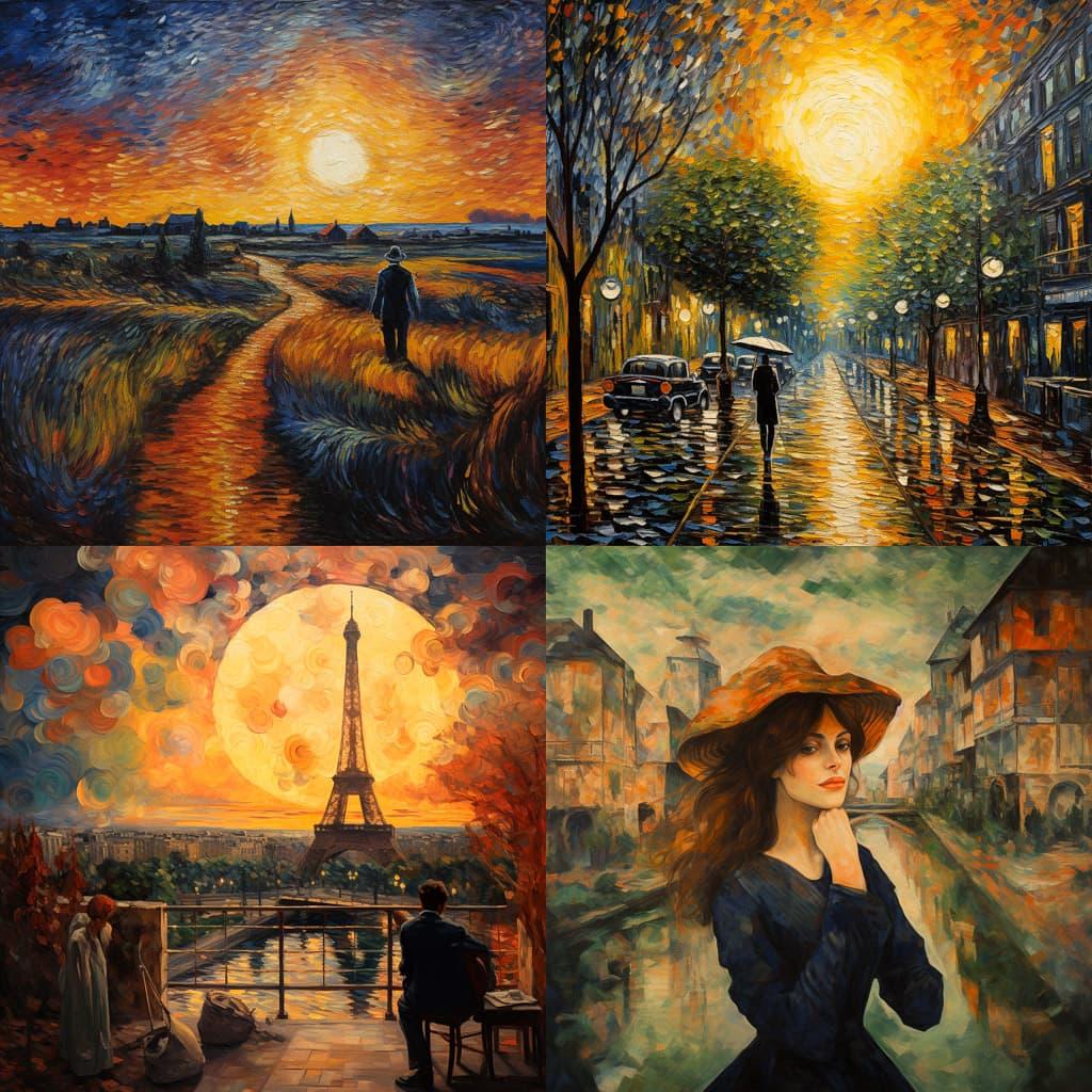 Post-impressionism style, Midjourney V5.2, render 1 of 4